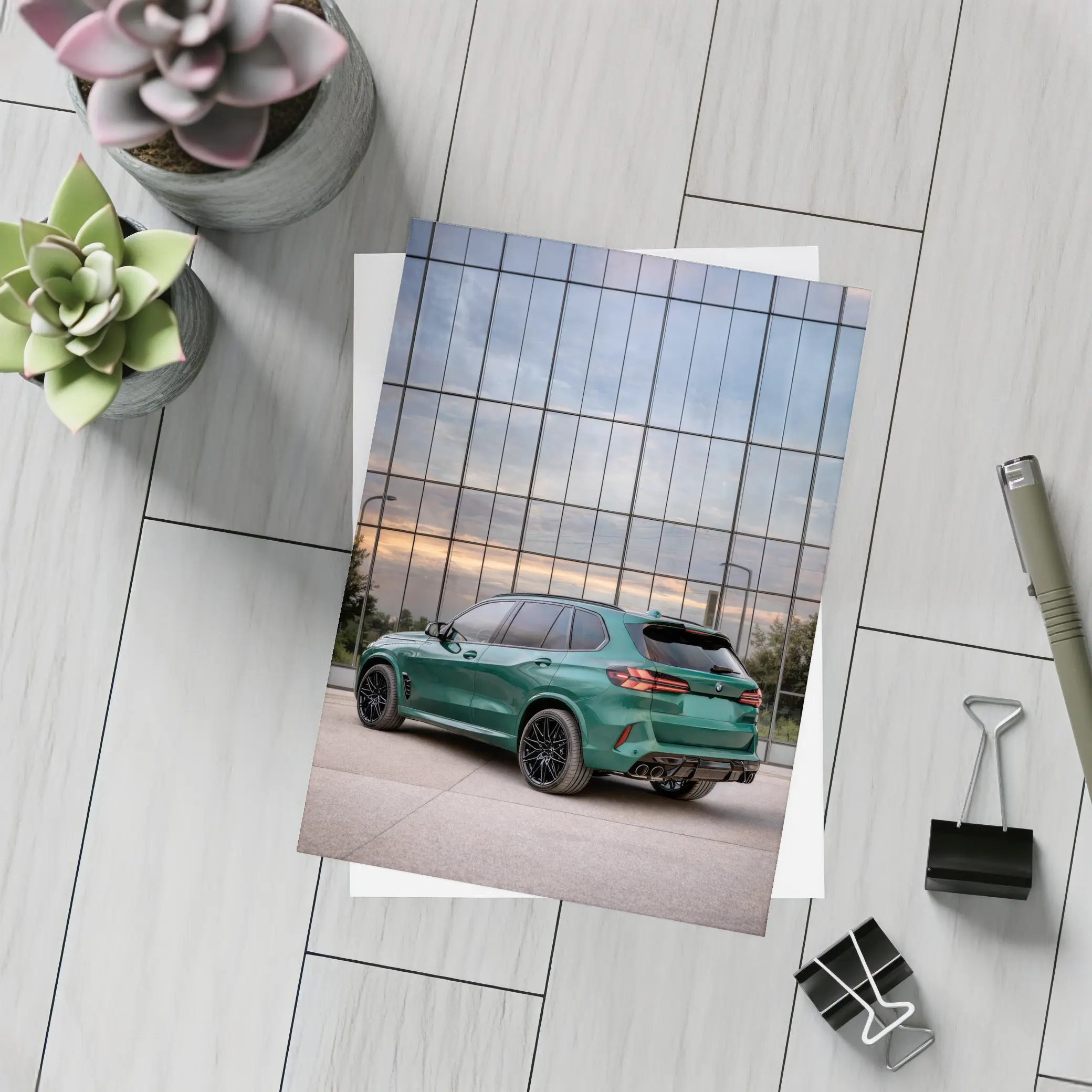 BMW X5M Competition Green Glass Building – Postcards