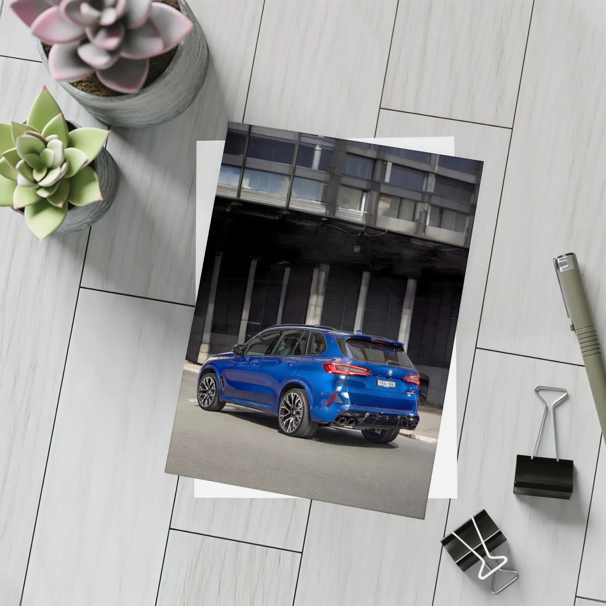 BMW X5M Competition Blue Urban Street – Postcards