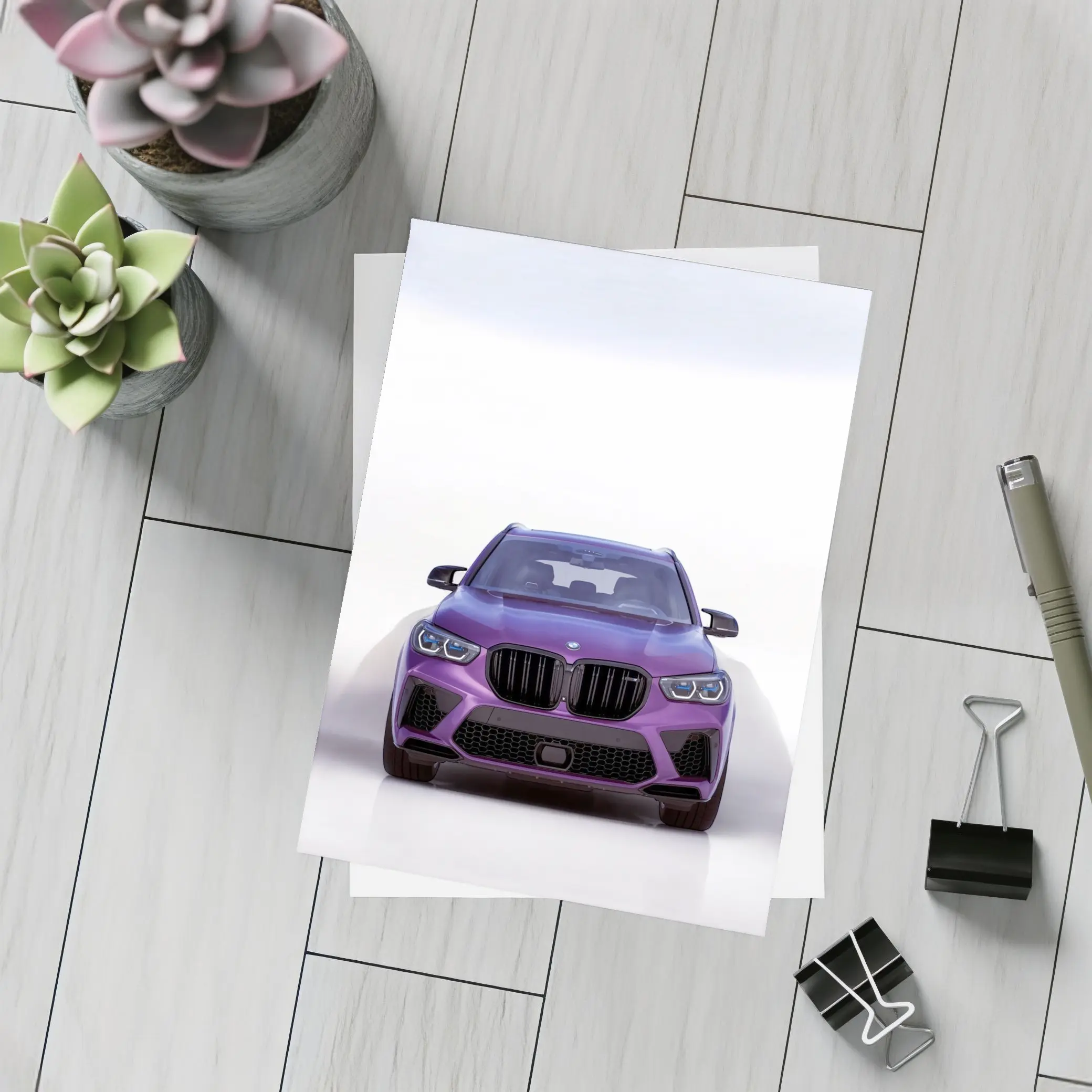 BMW X5 M Competition Purple Front View – Postcards