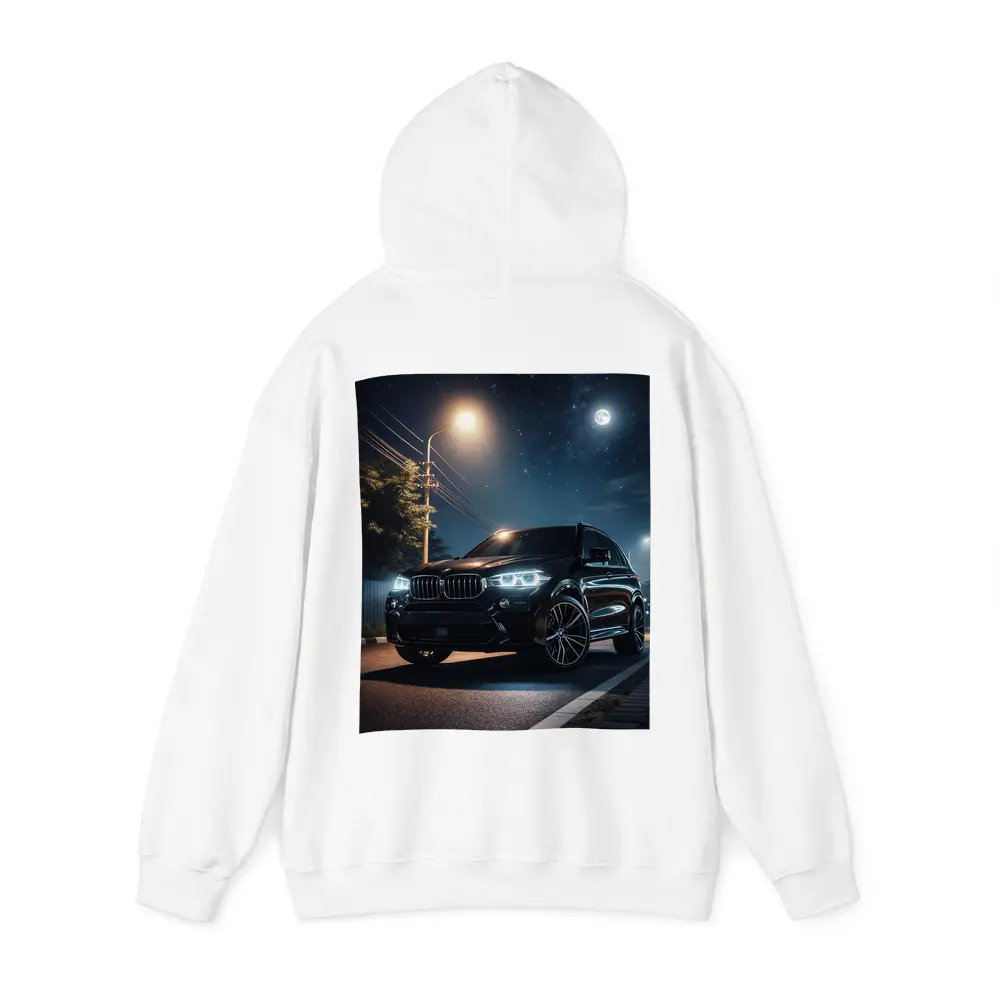 BMW X5M Black SUV Night Street – Hoodies