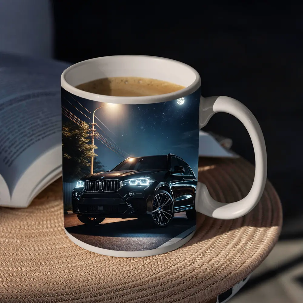 BMW X5M Black SUV Night Street – Mugs