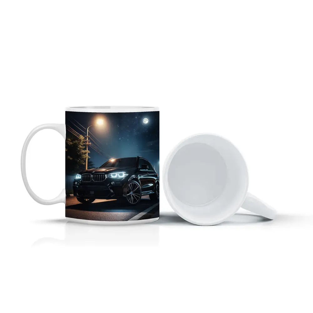 BMW X5M Black SUV Night Street – Mugs