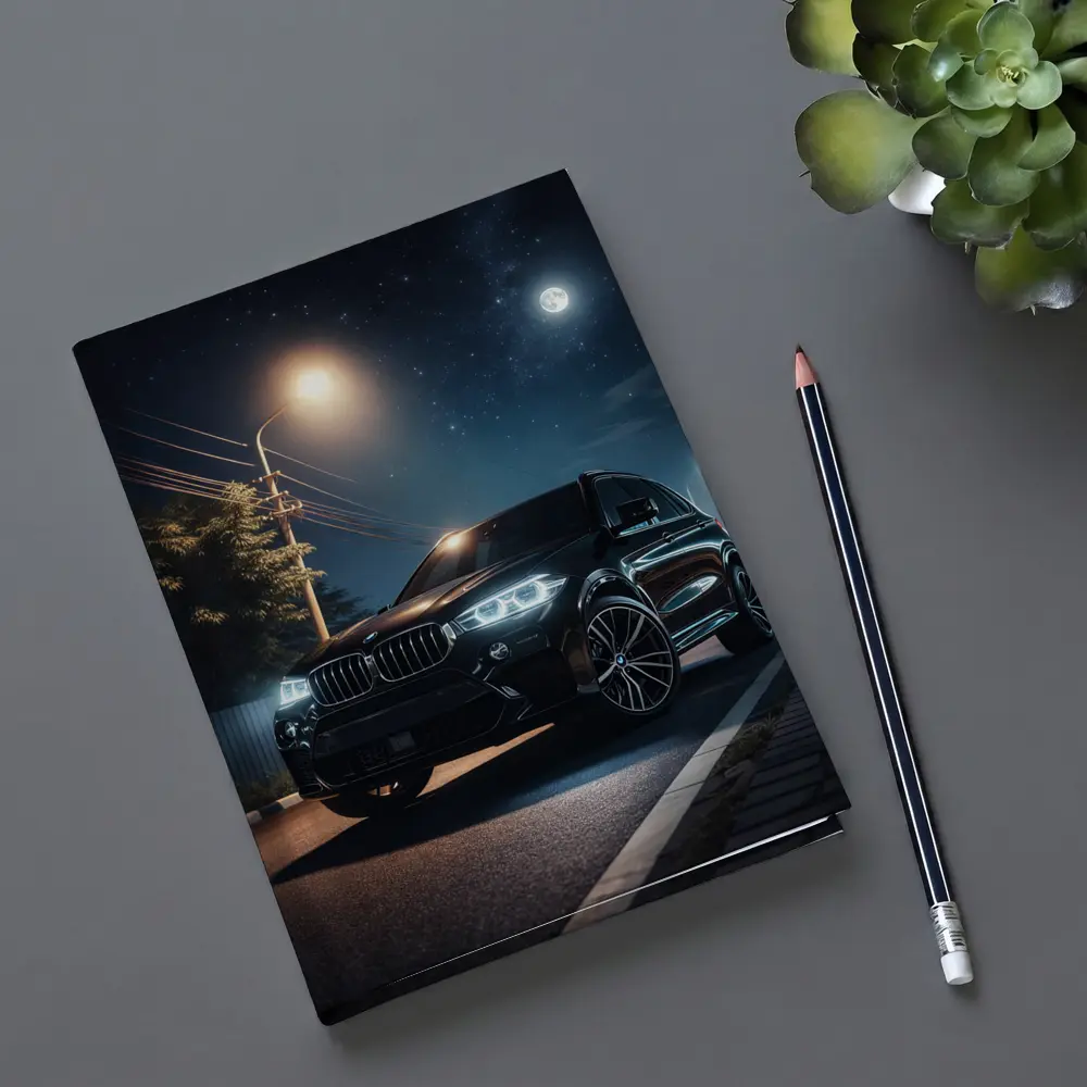 BMW X5M Black SUV Night Street – Notebooks