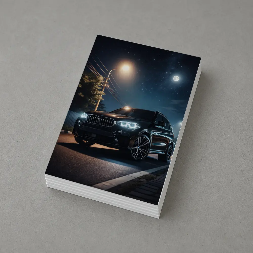 BMW X5M Black SUV Night Street – Postcards