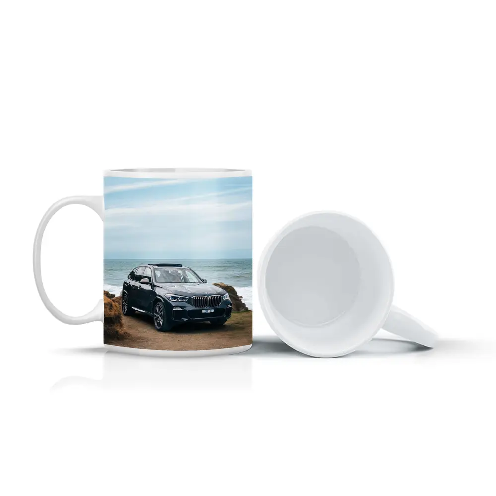 BMW X5 Parked by Coastal Rocky Shore – Mugs