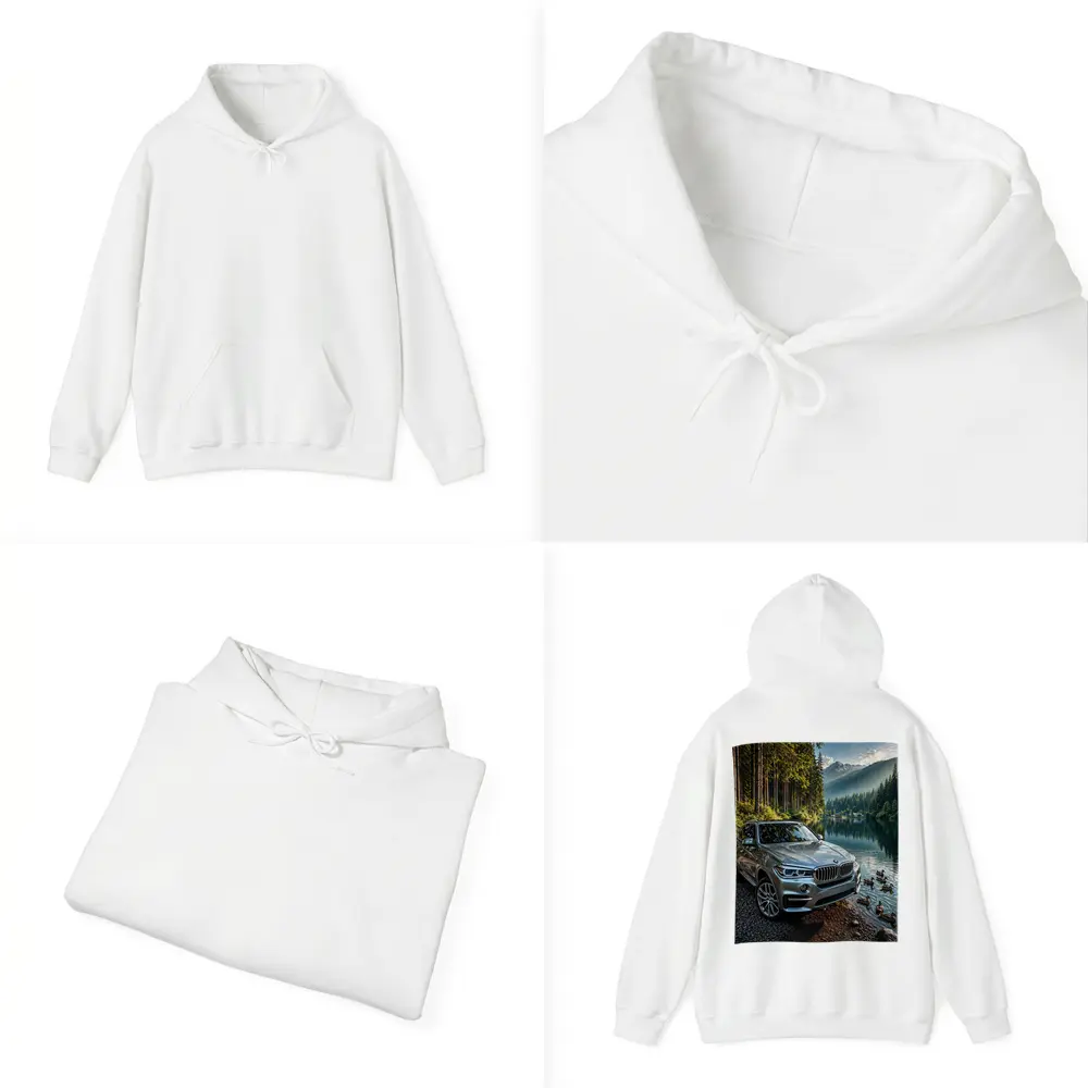 BMW X5 Parked By Mountain Lake – Hoodies
