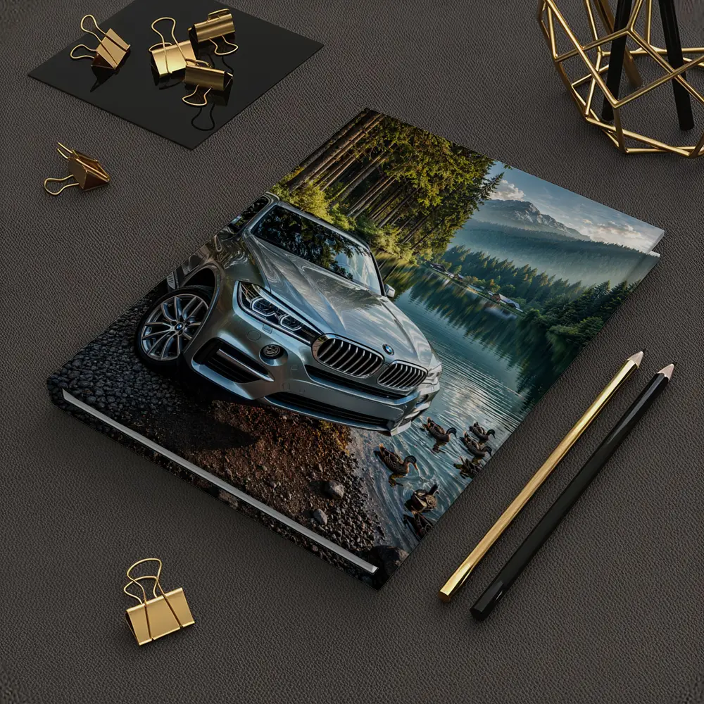 BMW X5 Parked By Mountain Lake – Notebooks