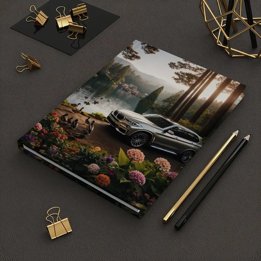 BMW X5 Parked By Serene Forest Lake – Notebooks
