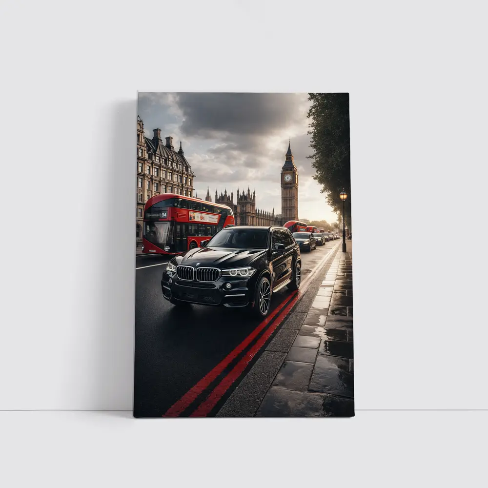 BMW X5 Black London Big Ben Street – Wall Art