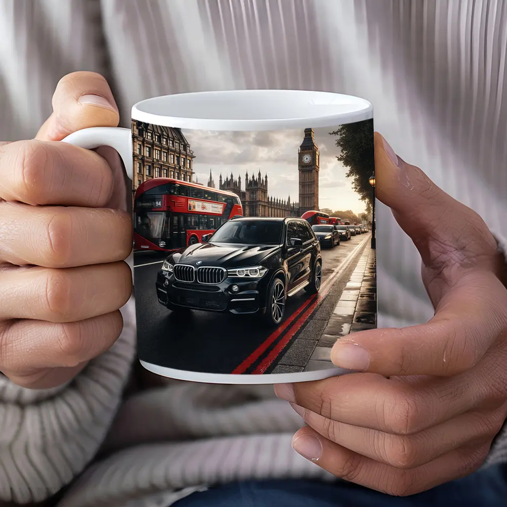 BMW X5 Black London Big Ben Street – Mugs