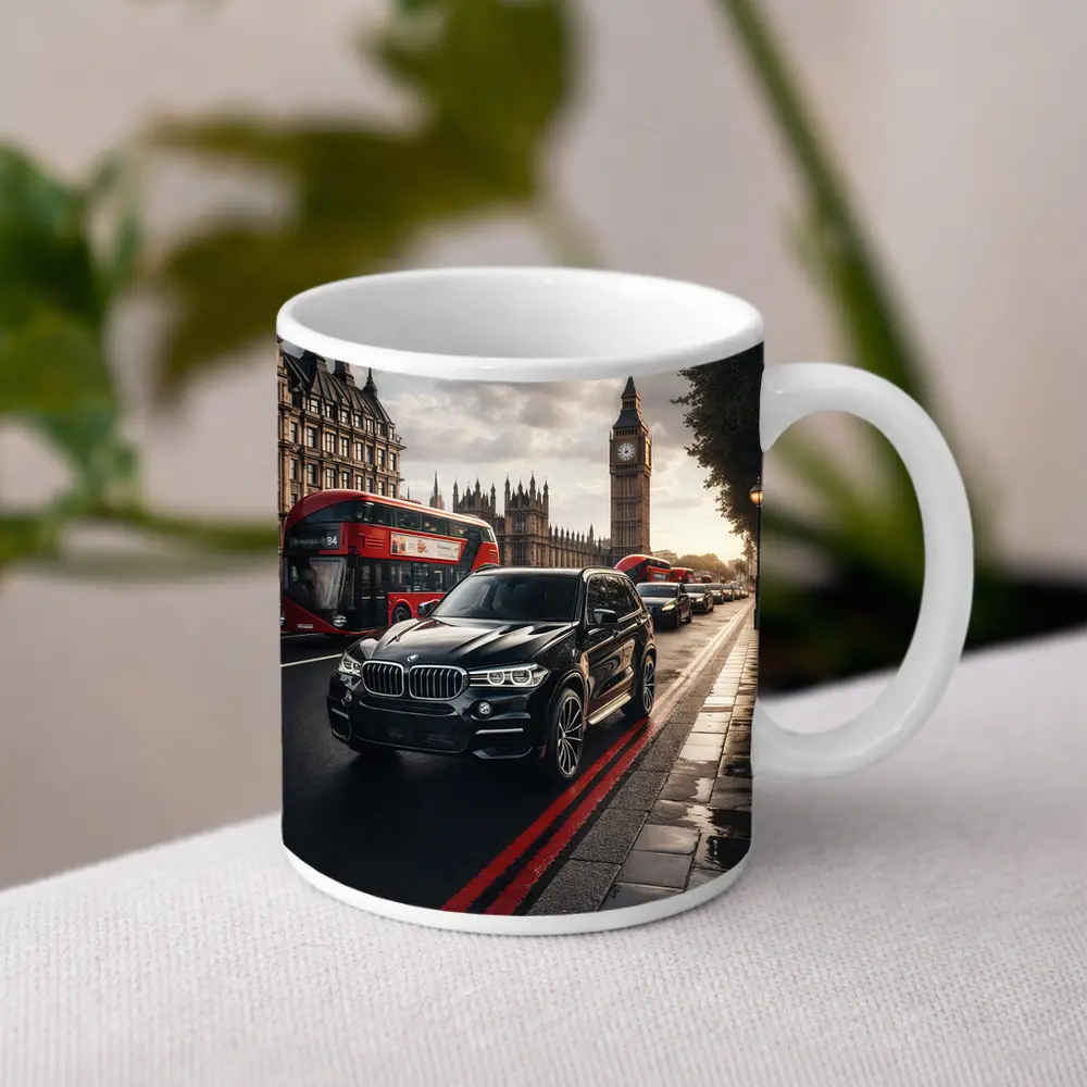 BMW X5 Black London Big Ben Street – Mugs