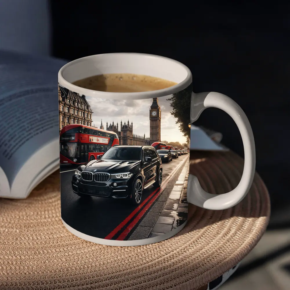 BMW X5 Black London Big Ben Street – Mugs