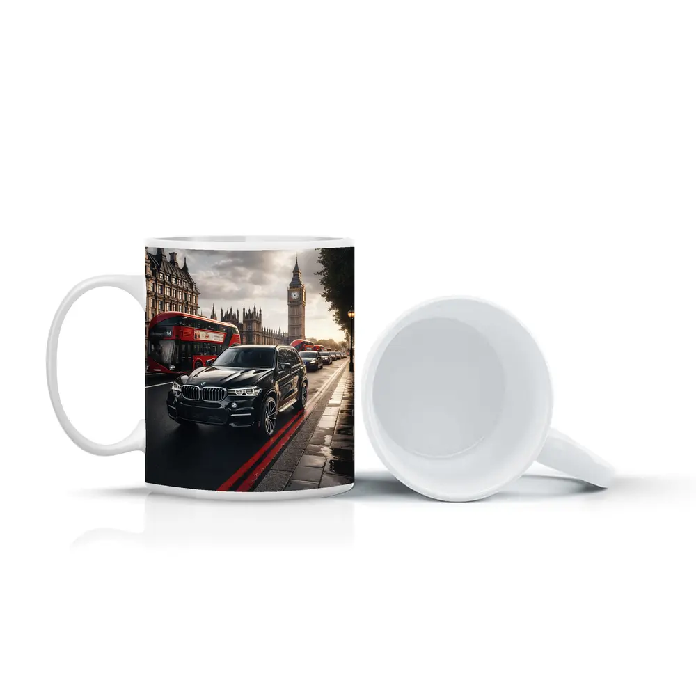 BMW X5 Black London Big Ben Street – Mugs