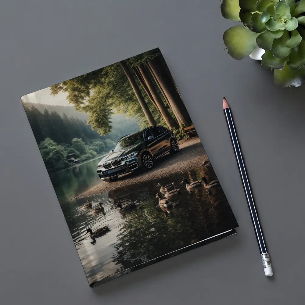 BMW X5 Parked By Forest Lake – Notebooks