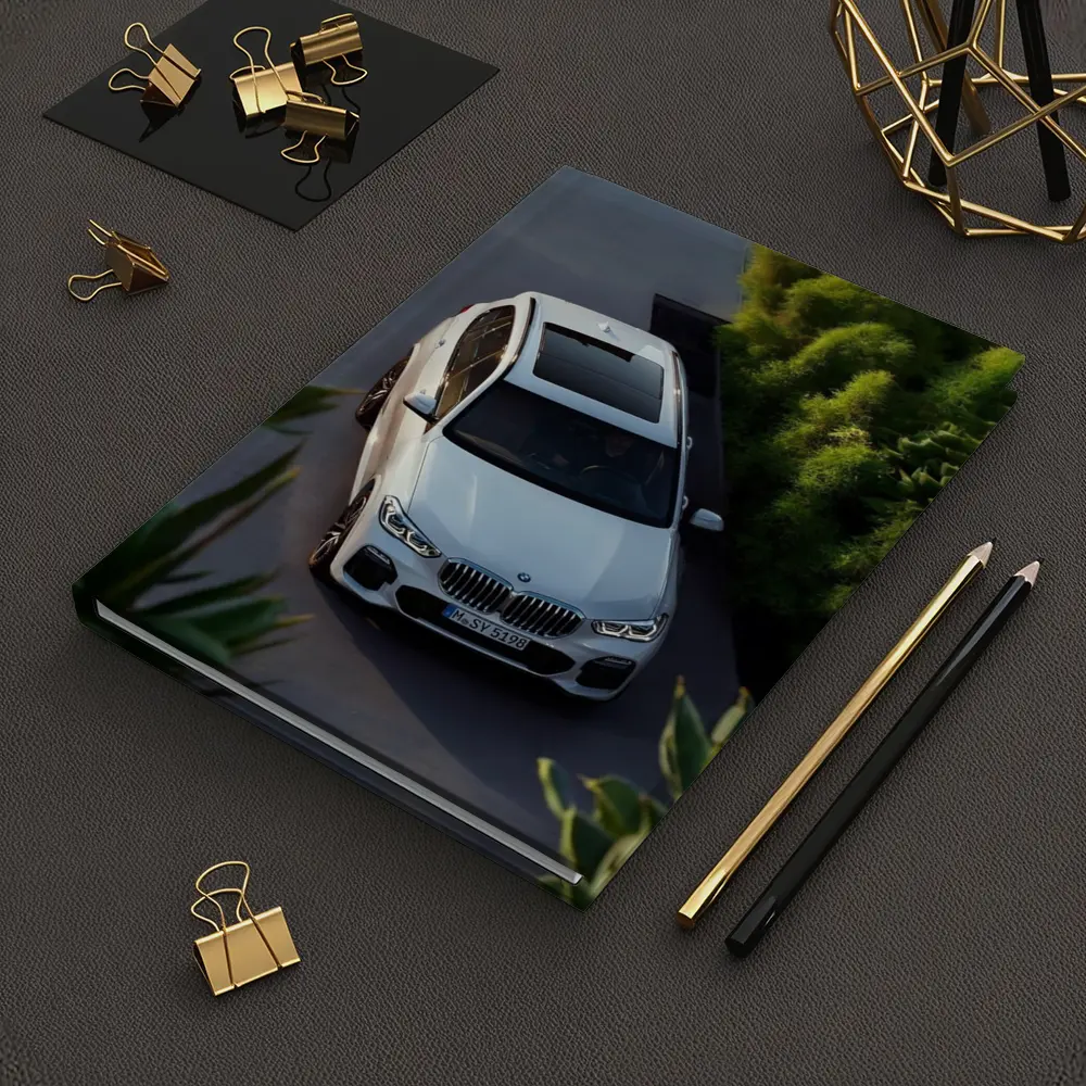 BMW X5 White SUV Green Garden Setting – Notebooks