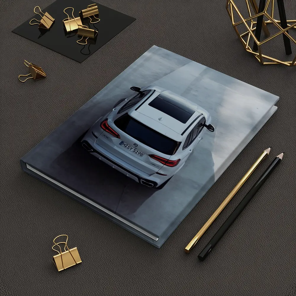 BMW X5 White SUV Aerial Road View – Notebooks