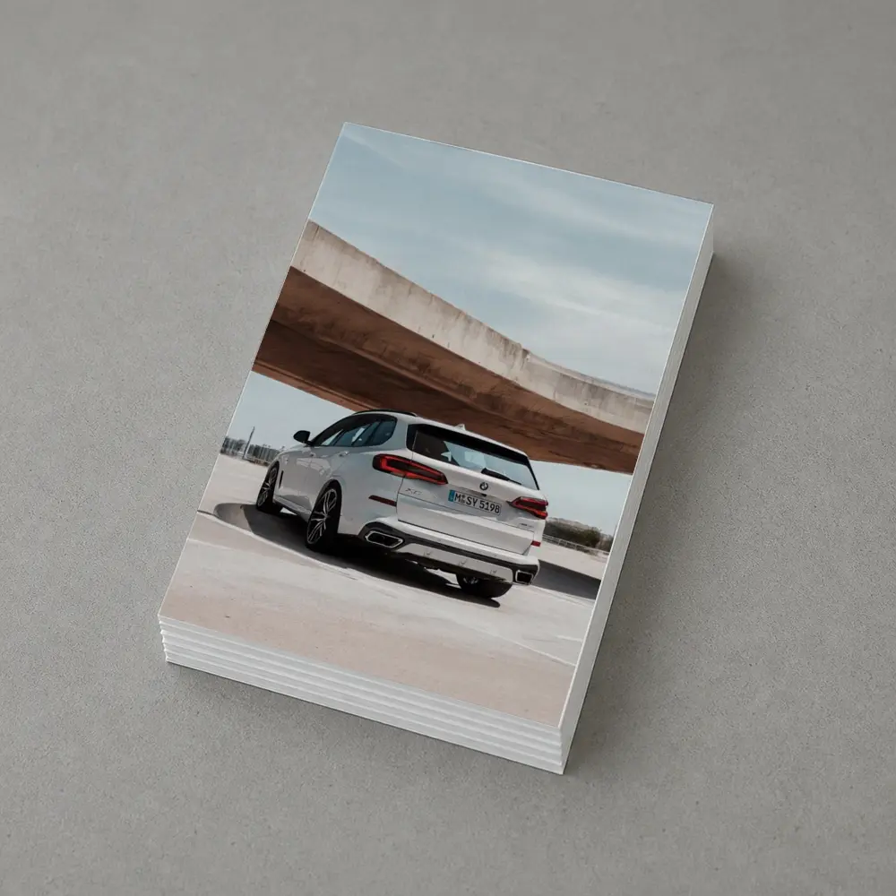 BMW X5 White SUV Urban Parking – Postcards