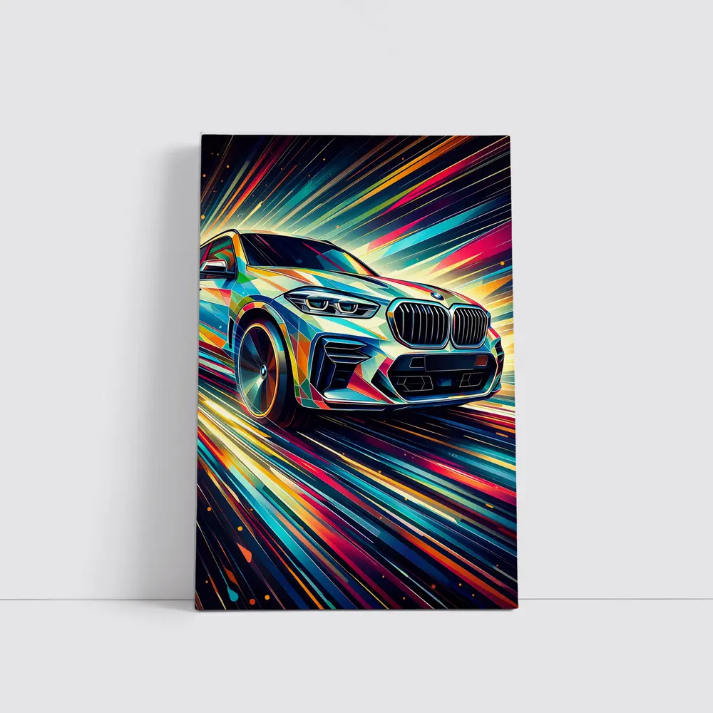 BMW X5M Abstract Dynamic Colorful Speed Art – Wall Art