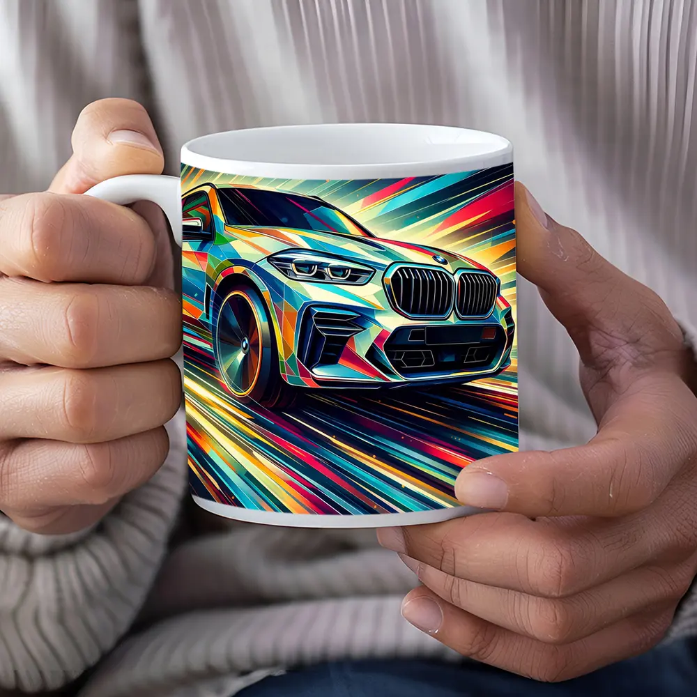 BMW X5M Abstract Dynamic Colorful Speed Art – Mugs