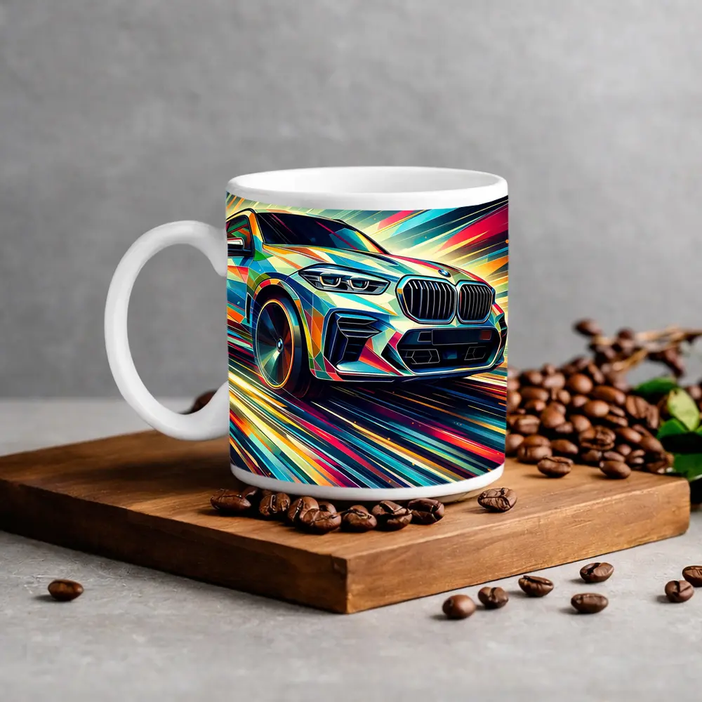 BMW X5M Abstract Dynamic Colorful Speed Art – Mugs