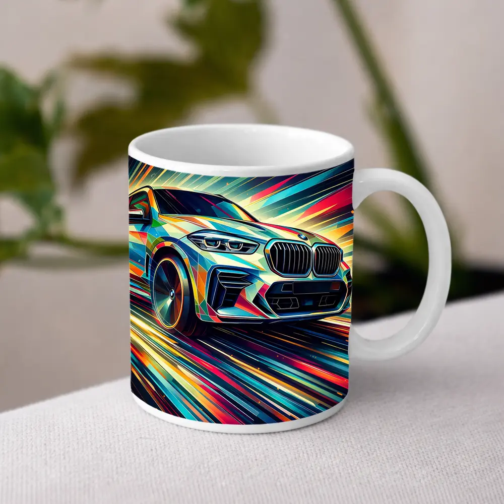 BMW X5M Abstract Dynamic Colorful Speed Art – Mugs