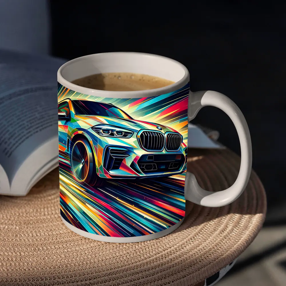 BMW X5M Abstract Dynamic Colorful Speed Art – Mugs