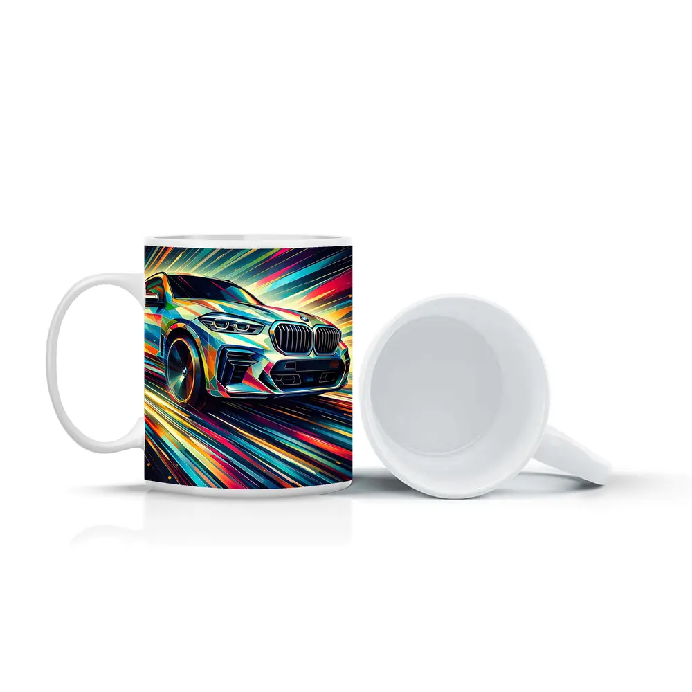 BMW X5M Abstract Dynamic Colorful Speed Art – Mugs