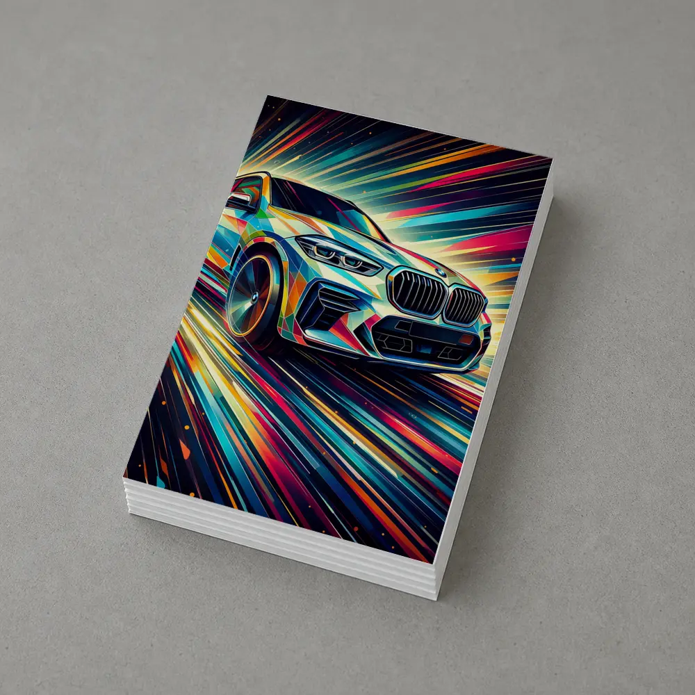 BMW X5M Abstract Dynamic Colorful Speed Art – Postcards