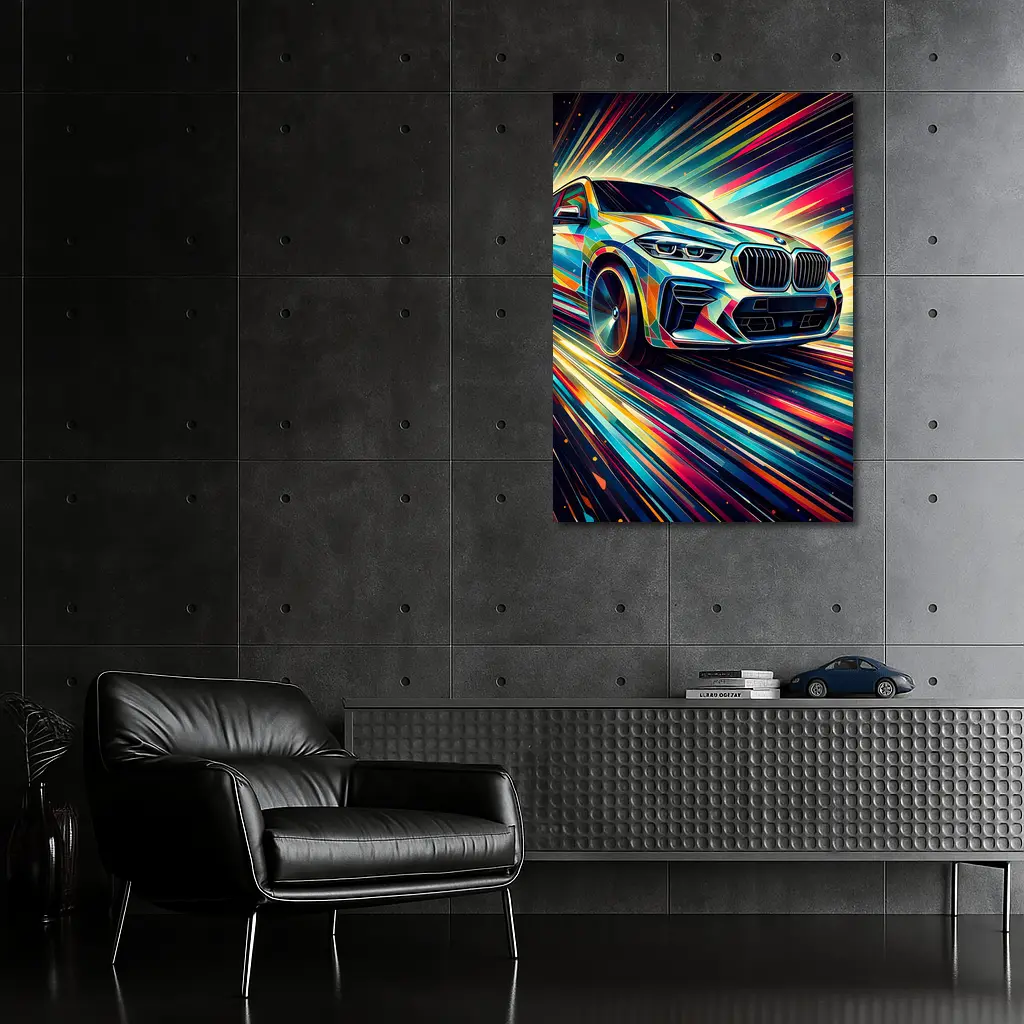 BMW X5M Abstract Dynamic Colorful Speed Art – Wall Art
