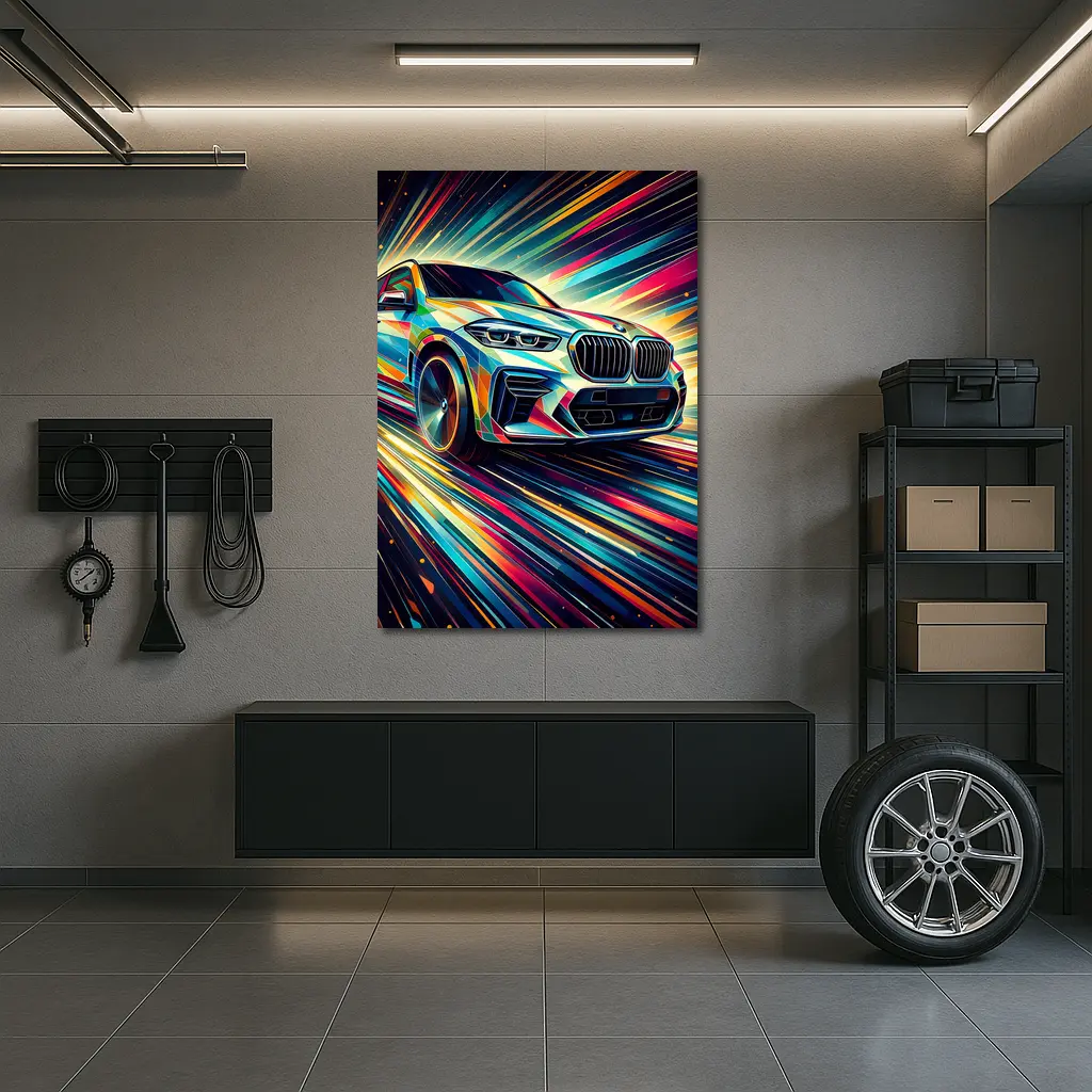BMW X5M Abstract Dynamic Colorful Speed Art – Wall Art