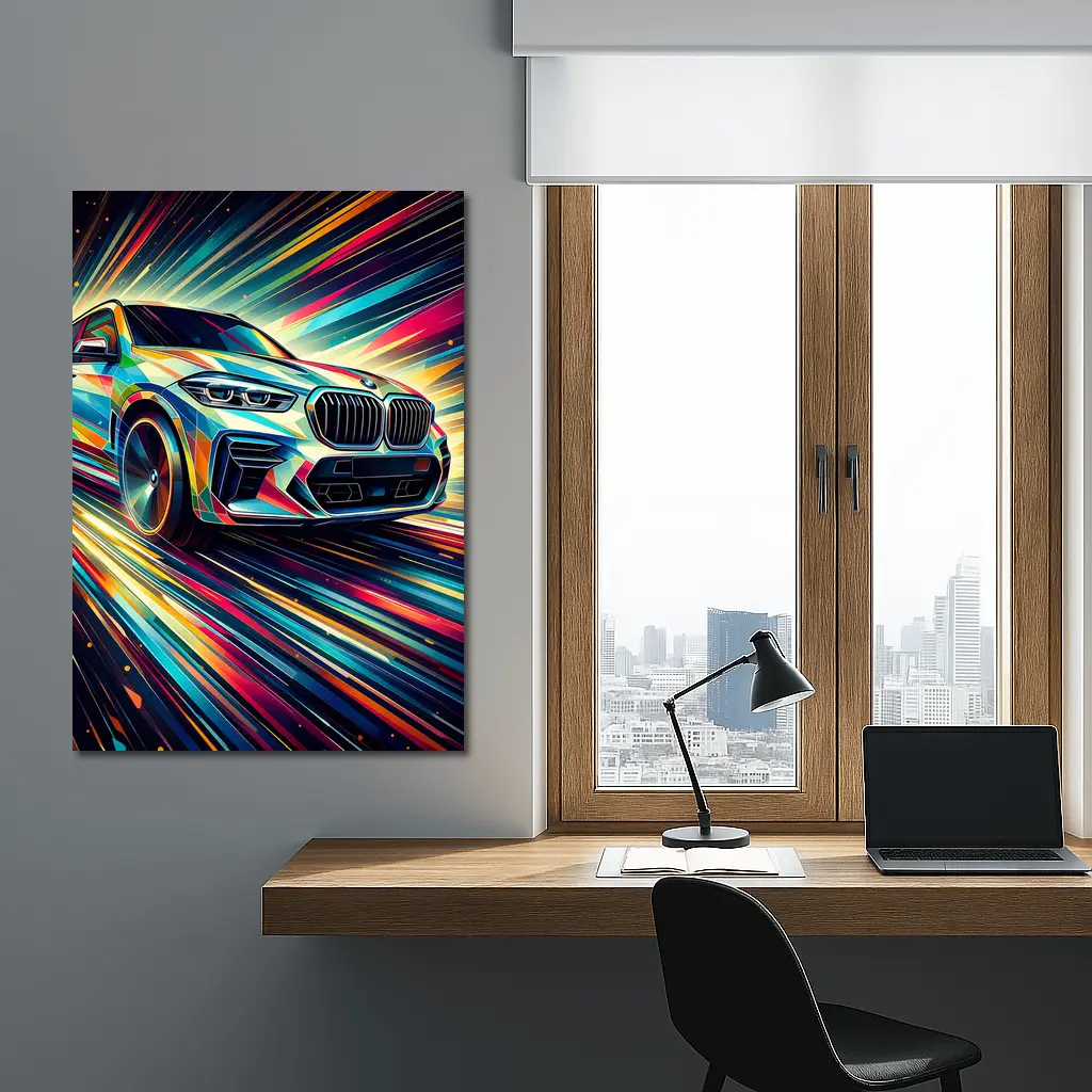 BMW X5M Abstract Dynamic Colorful Speed Art – Wall Art