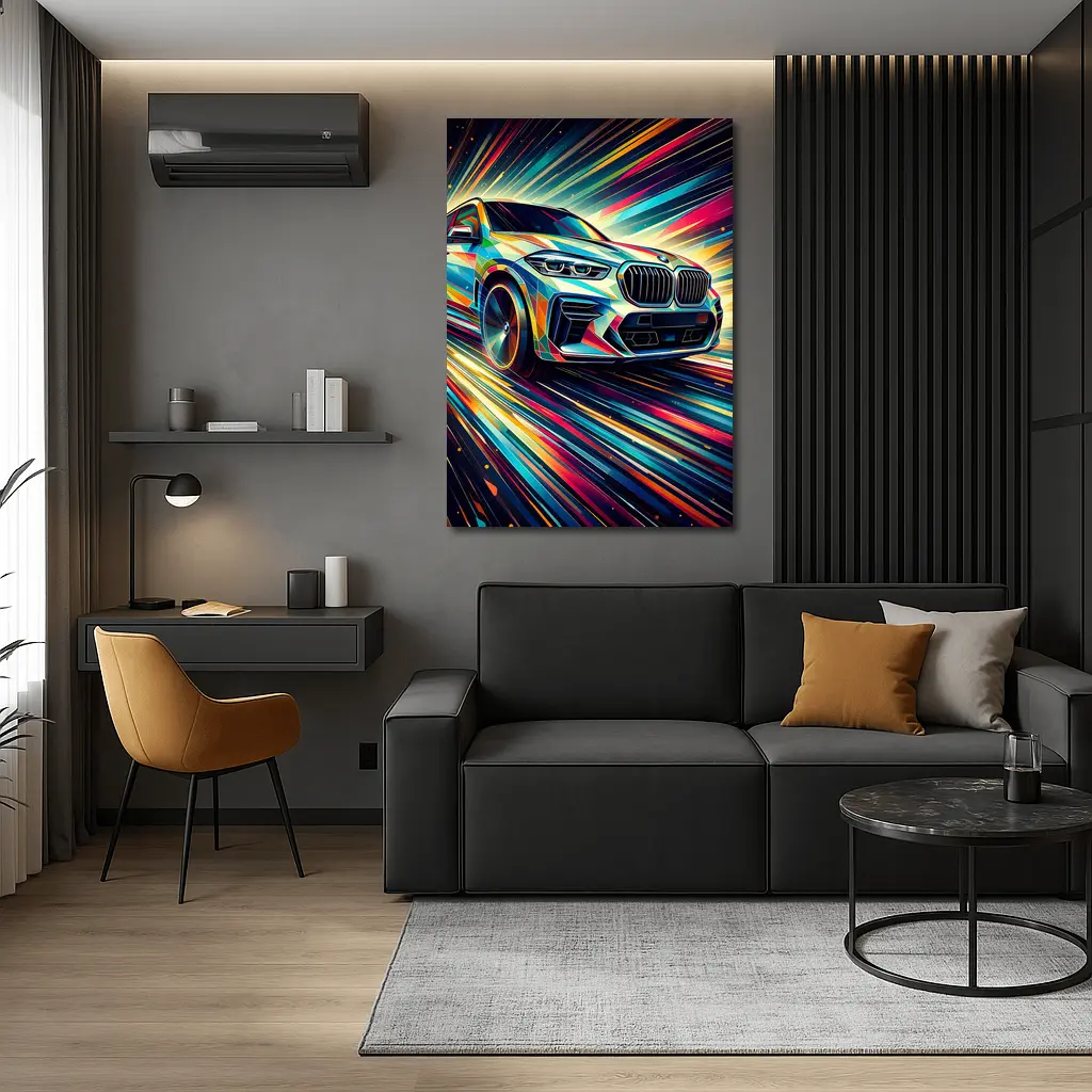 BMW X5M Abstract Dynamic Colorful Speed Art – Wall Art