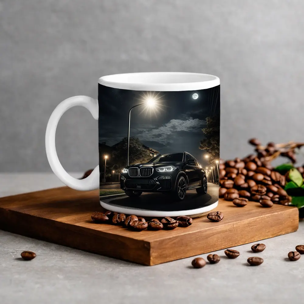 BMW X5M Black SUV Night Street – Mugs