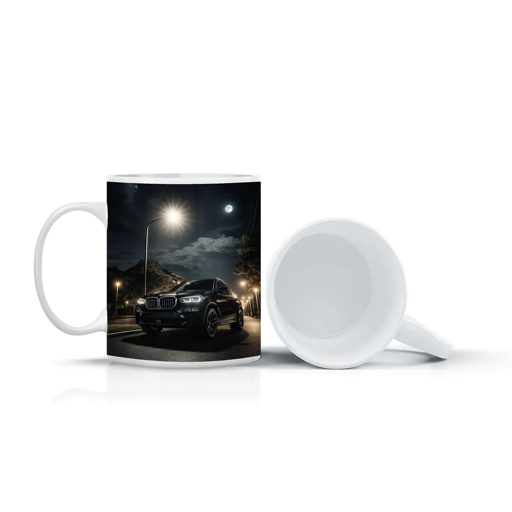 BMW X5M Black SUV Night Street – Mugs