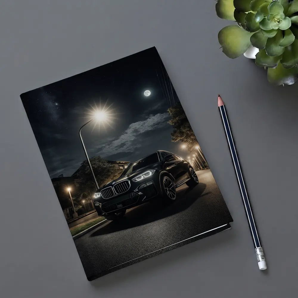 BMW X5M Black SUV Night Street – Notebooks