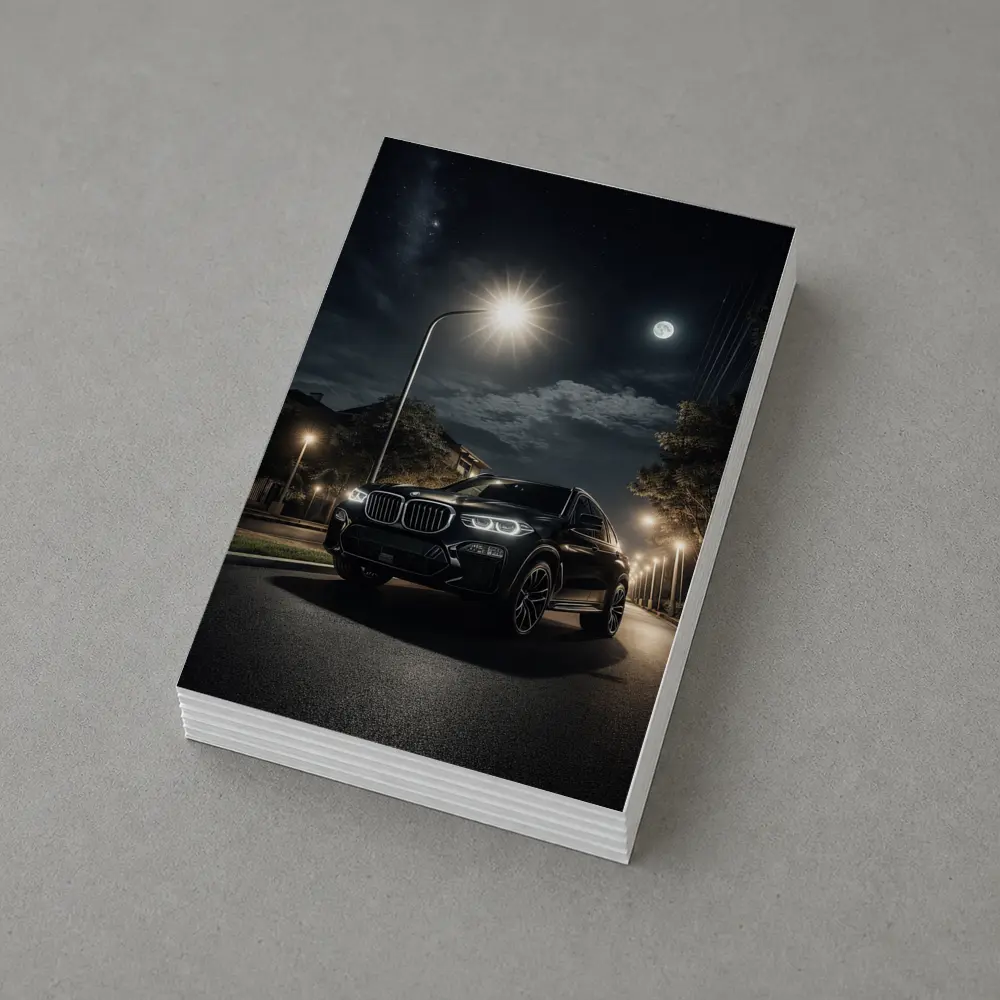 BMW X5M Black SUV Night Street – Postcards