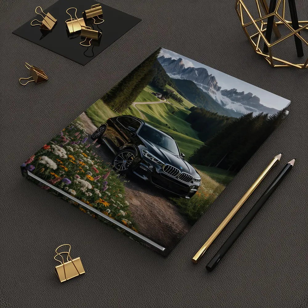 BMW X5 Black SUV Mountain Valley Scene – Notebooks