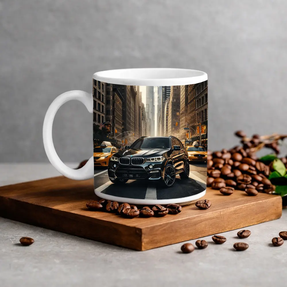 BMW X5M Black SUV New York City Street – Mugs