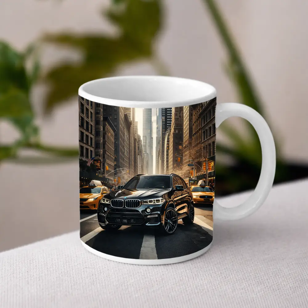 BMW X5M Black SUV New York City Street – Mugs