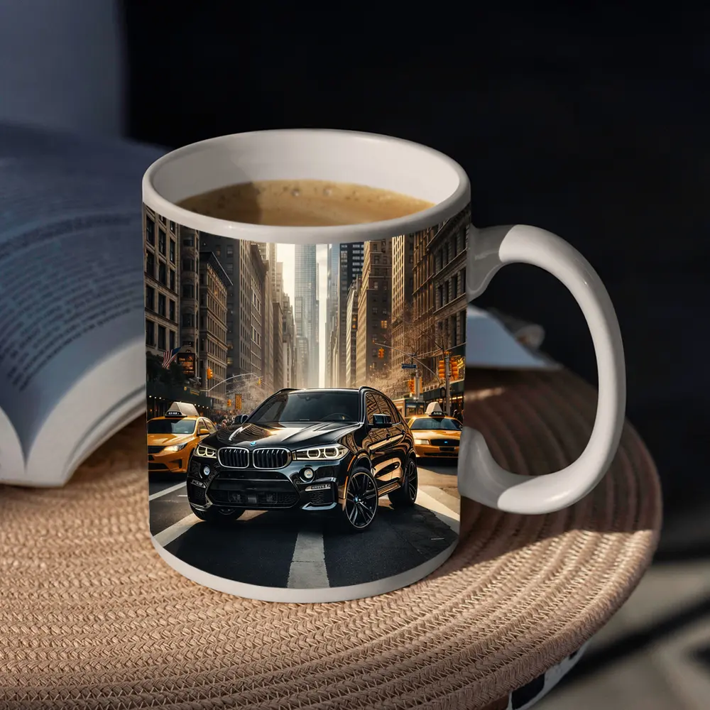 BMW X5M Black SUV New York City Street – Mugs