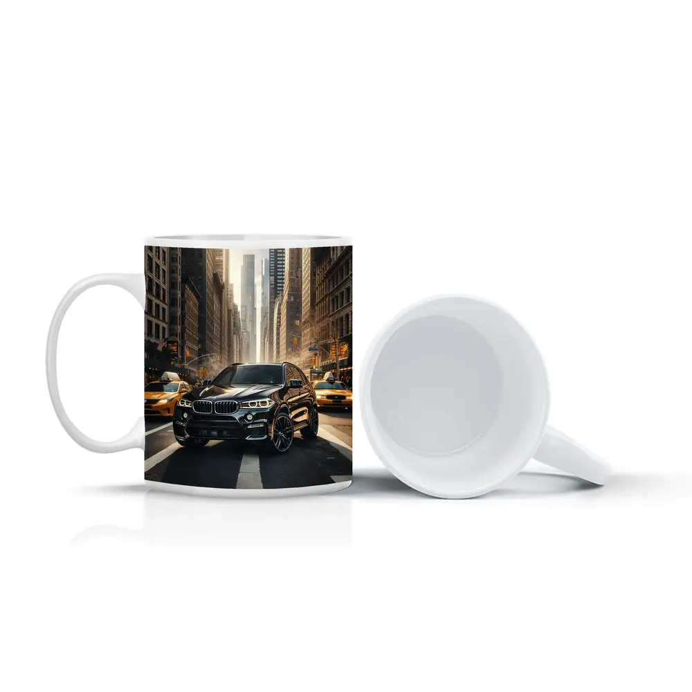BMW X5M Black SUV New York City Street – Mugs