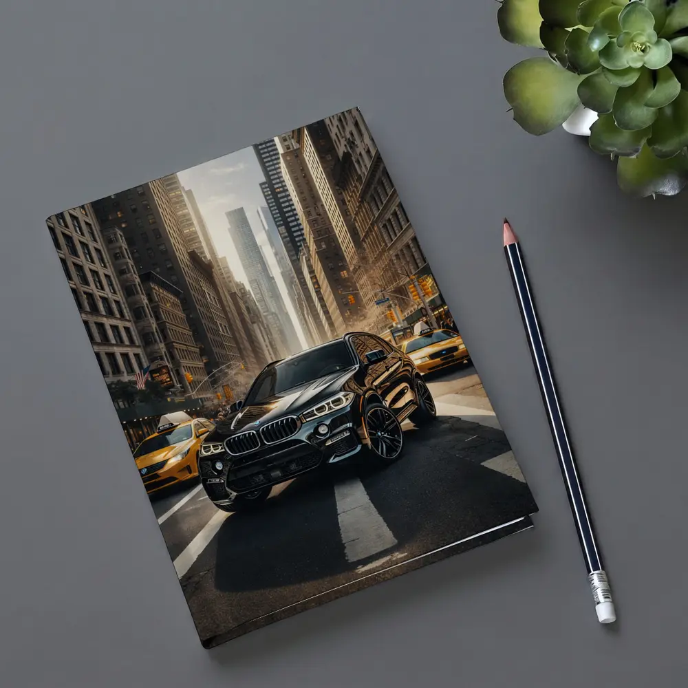 BMW X5M Black SUV New York City Street – Notebooks