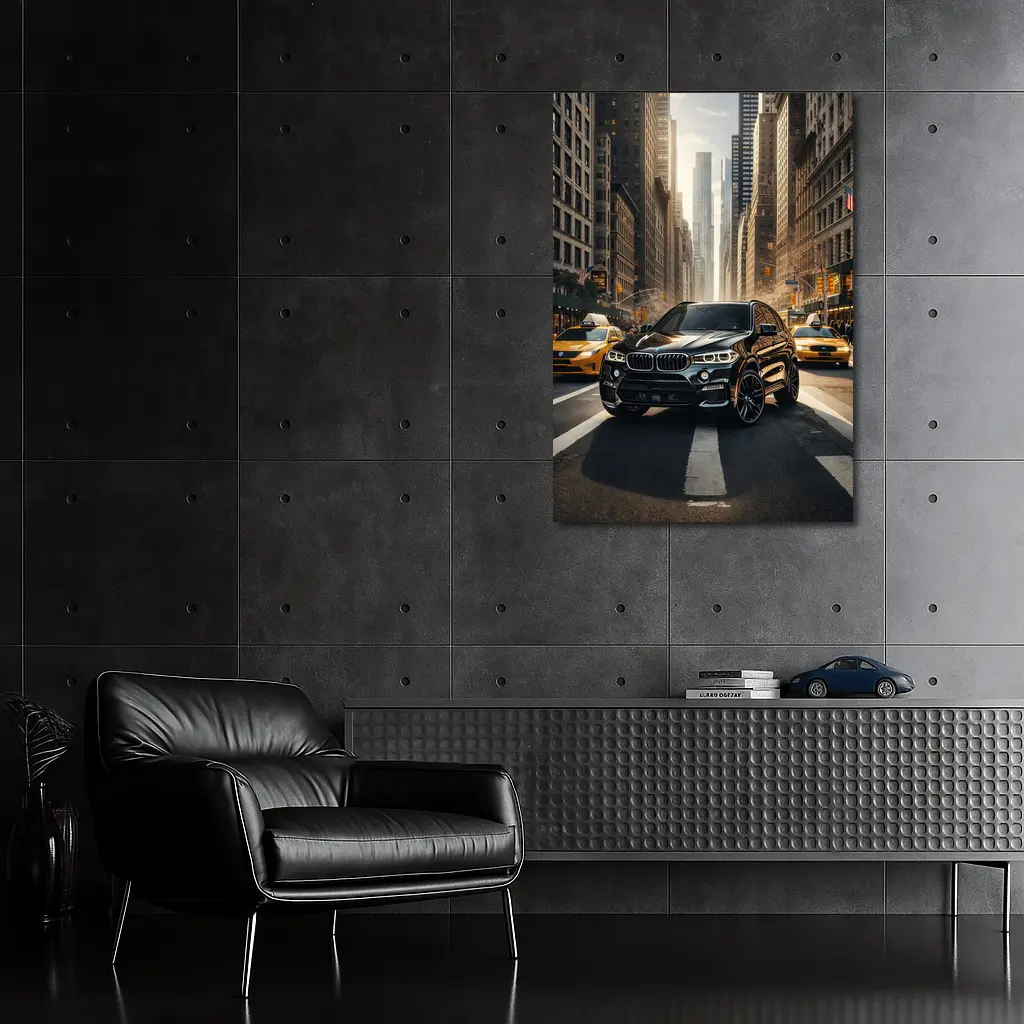 BMW X5M Black SUV New York City Street – Wall Art