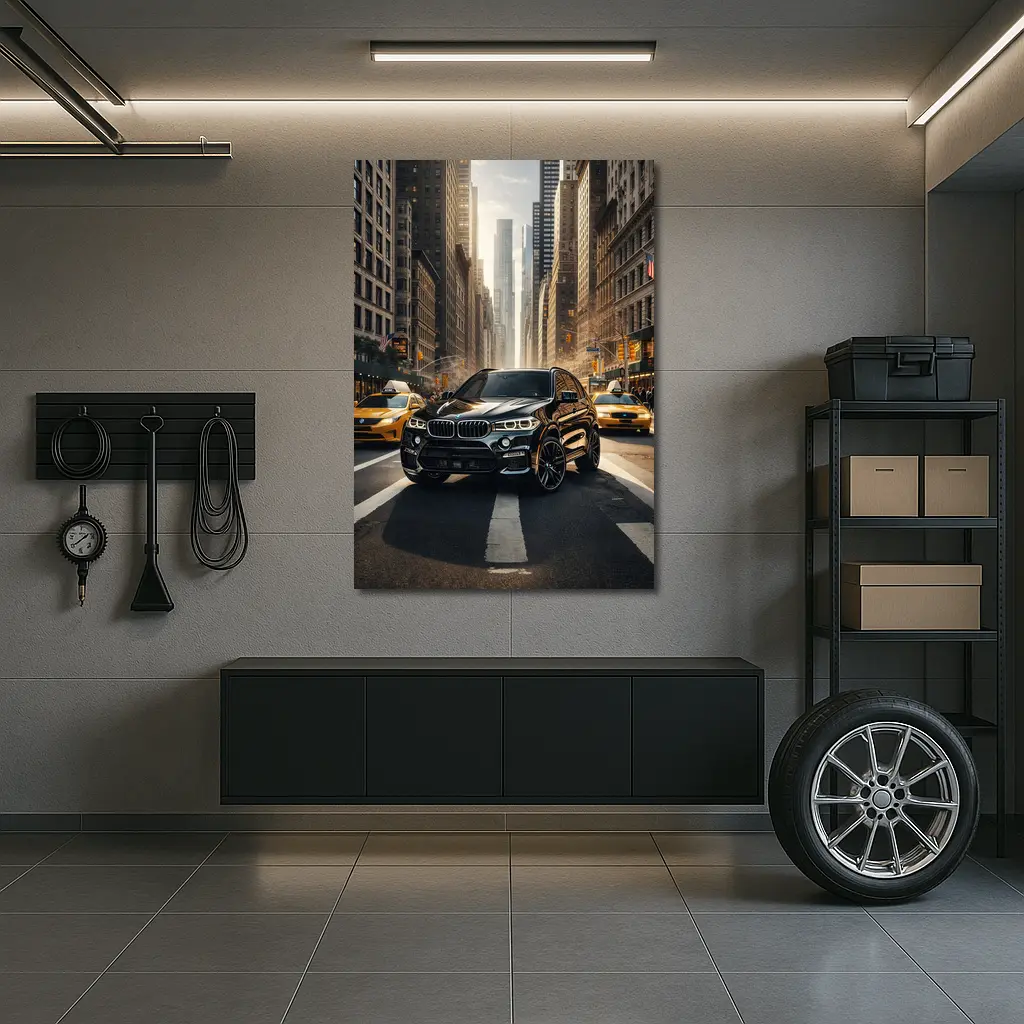 BMW X5M Black SUV New York City Street – Wall Art