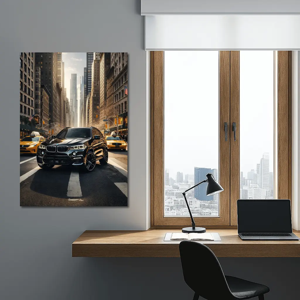 BMW X5M Black SUV New York City Street – Wall Art
