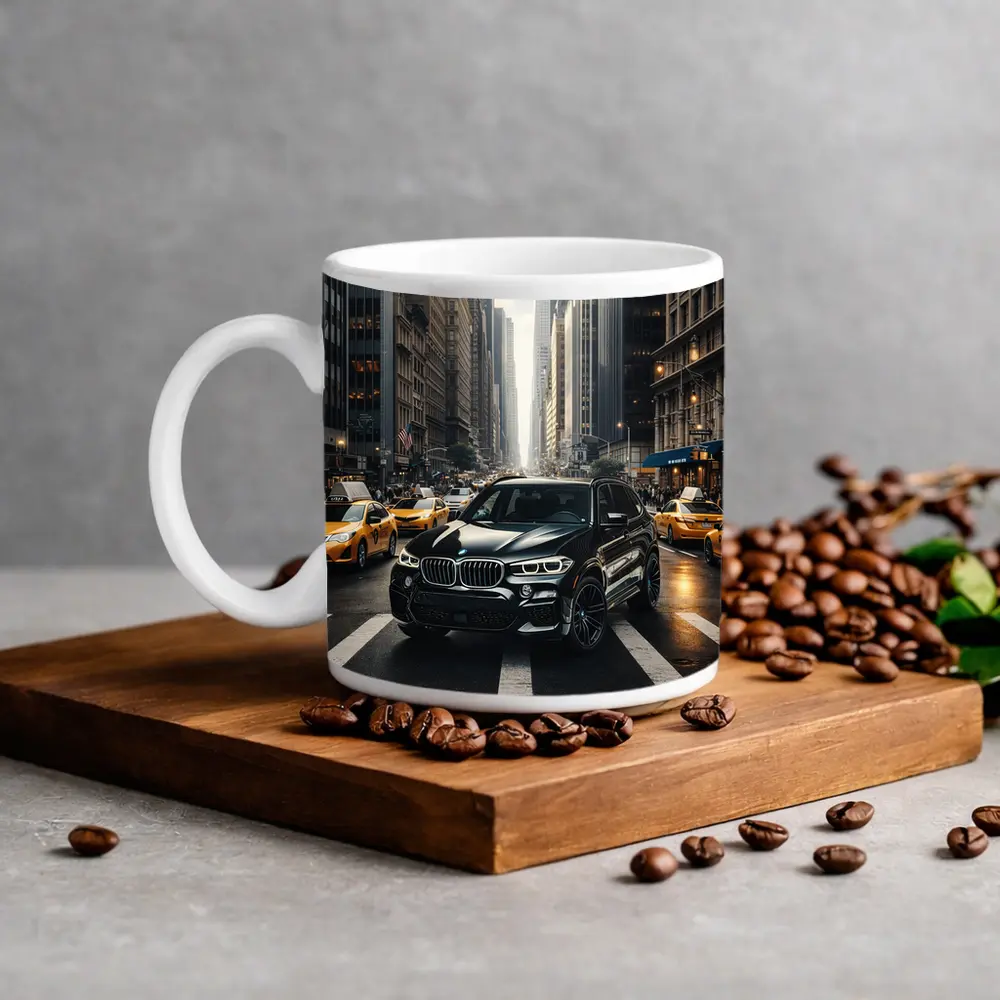 BMW X3 Black SUV New York City Street – Mugs