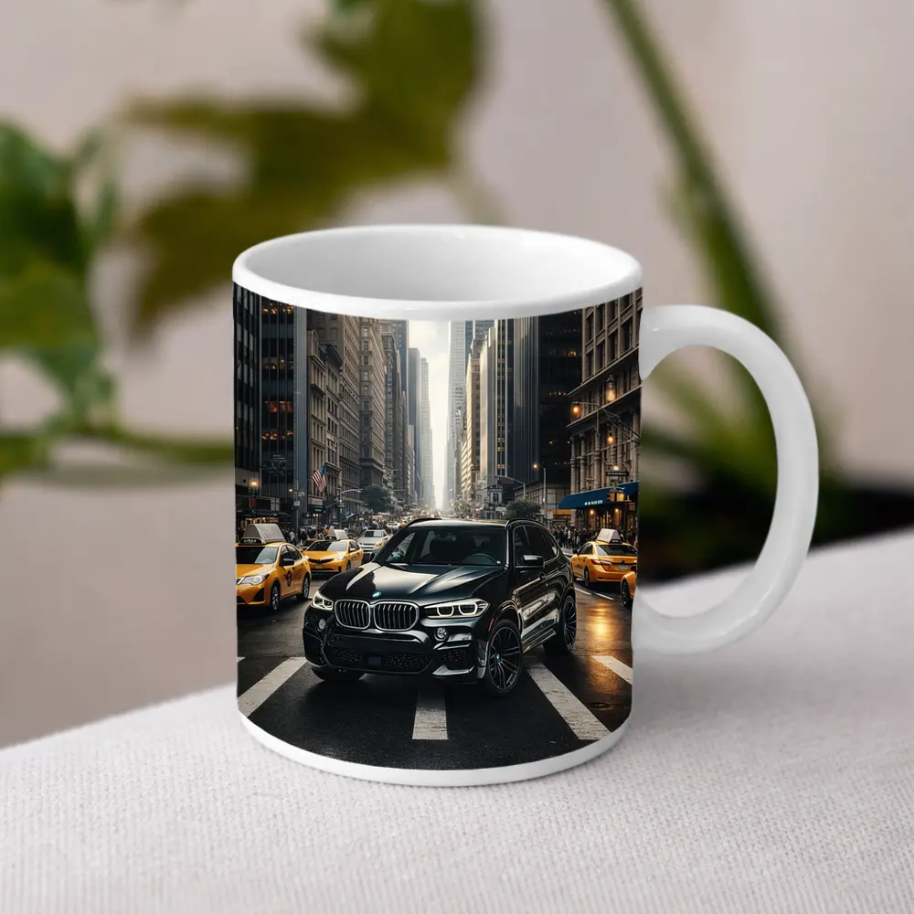 BMW X3 Black SUV New York City Street – Mugs