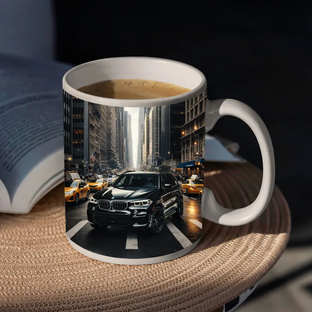 BMW X3 Black SUV New York City Street – Mugs