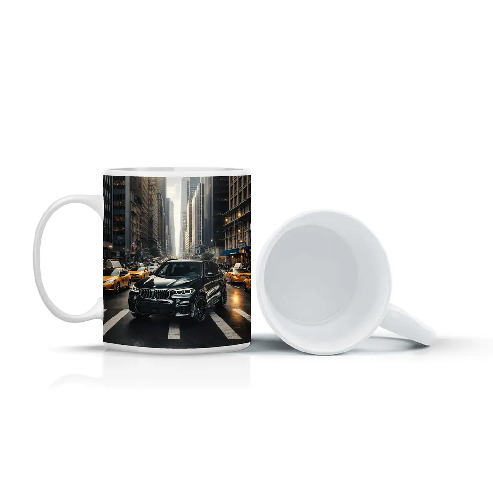 BMW X3 Black SUV New York City Street – Mugs
