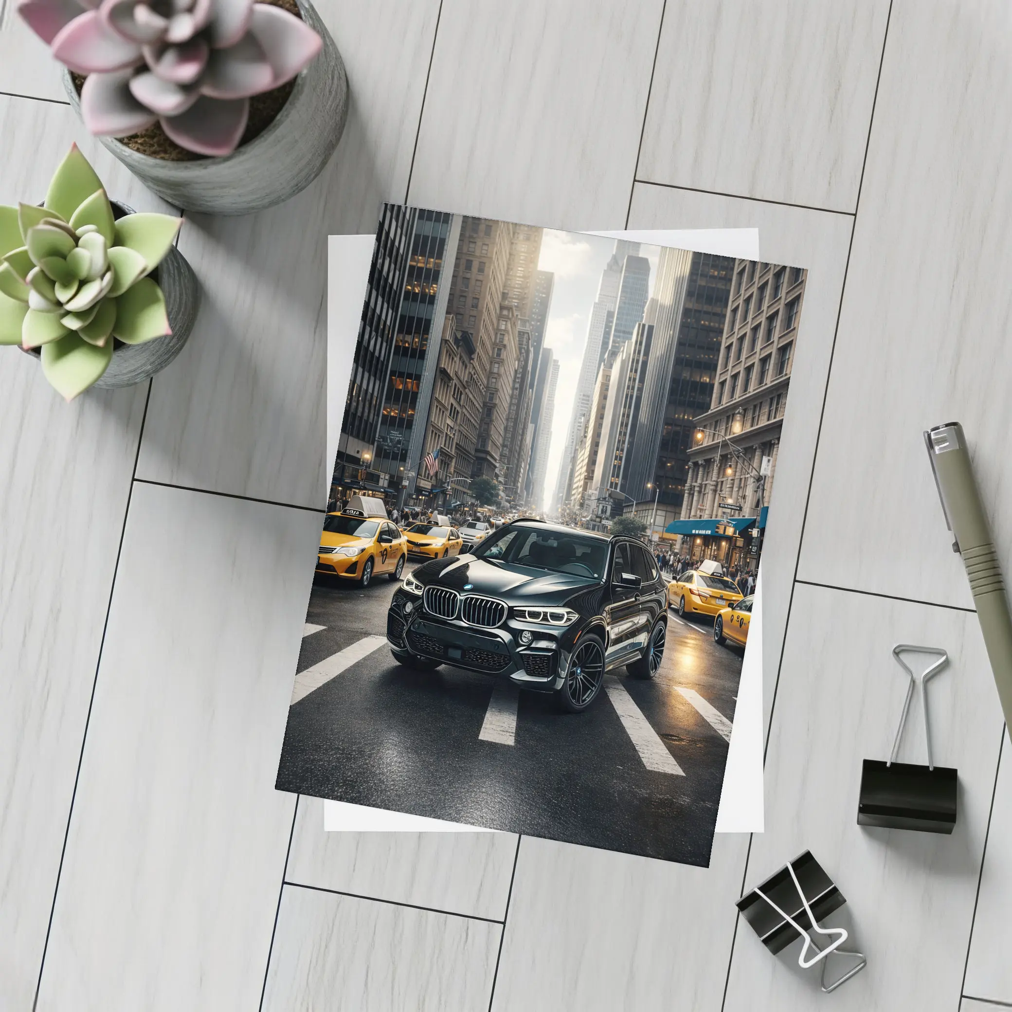 BMW X3 Black SUV New York City Street – Postcards